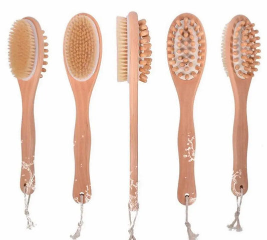 Wooden Bath and Massage Brush with Boar Bristles: Eco-Friendly and Effective for Soft and Renewed Skin