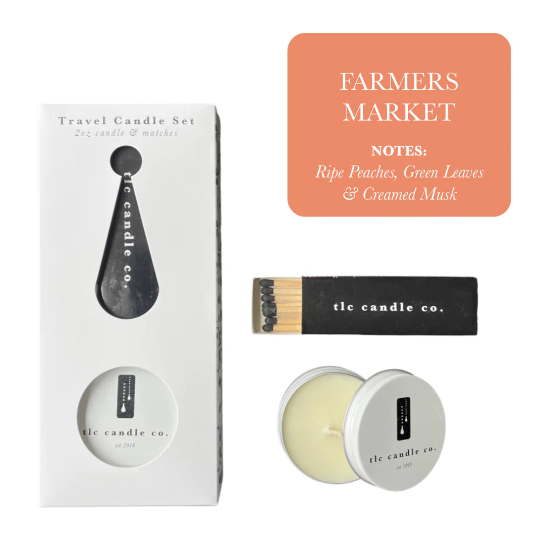 Travel Candle with Matches - Farmer's Market