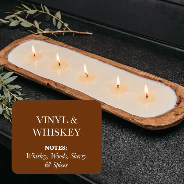 5-Wick Dough Bowl Soy Candle - Vinyl &amp; Whiskey