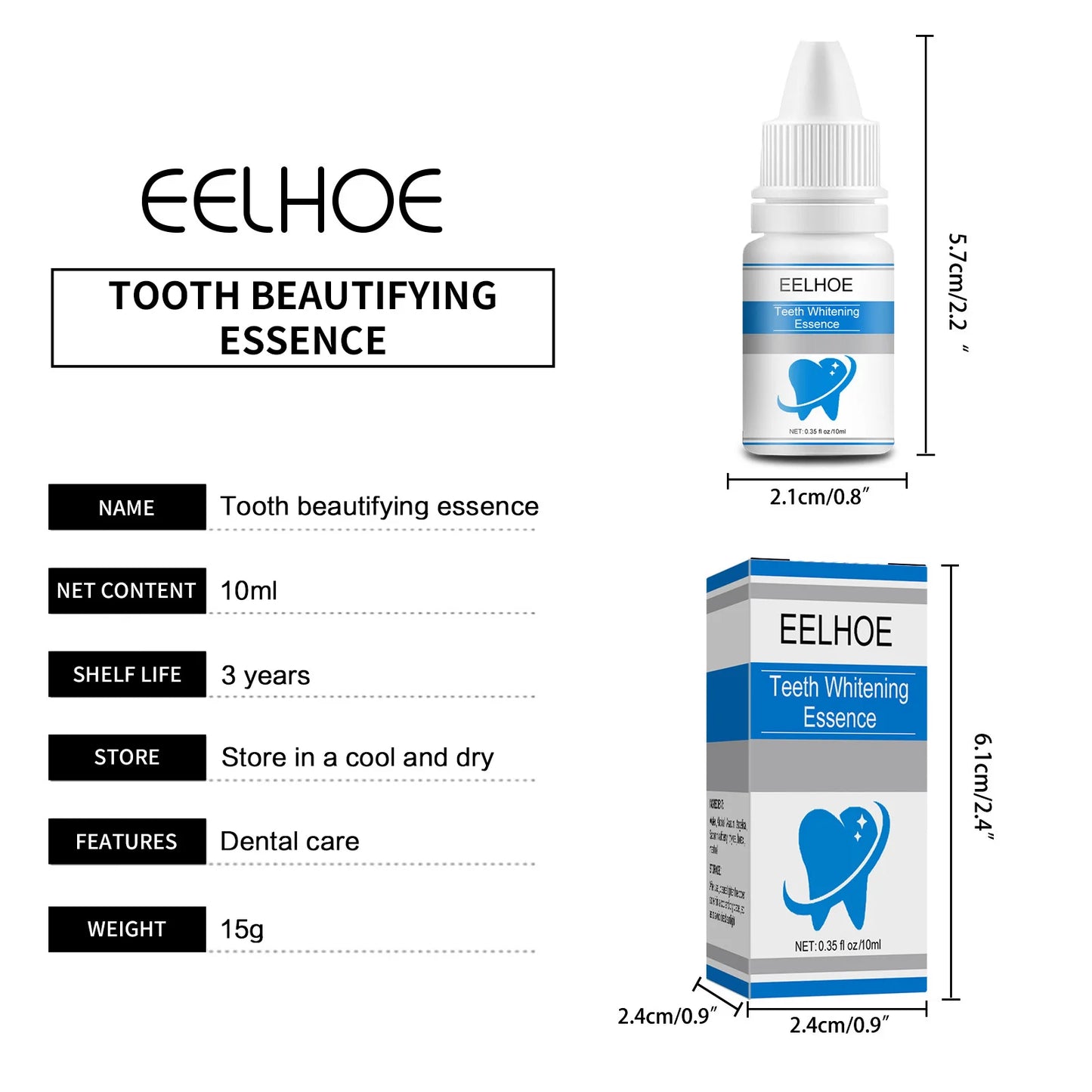 EELHOE Teeth Whitening Serum Caries Remove Teeth Plaque Remover Yellow Tooth Stain Cleaner Teeth Cleansing Dental Repair Serum