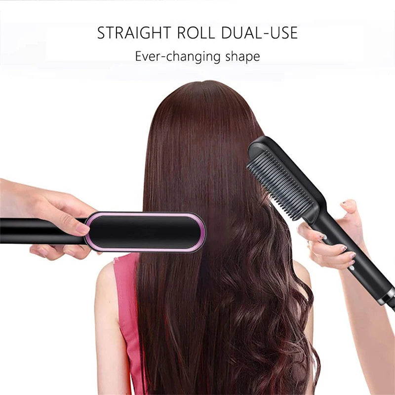 Professional Electric Straightening Brush: Straight Hair in Minutes