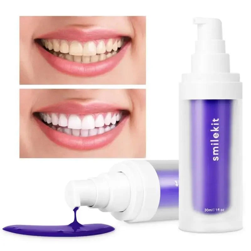 Sonrisa Radiante al Instante: V34 Blanqueador Dental Pasta de Dientes Morada