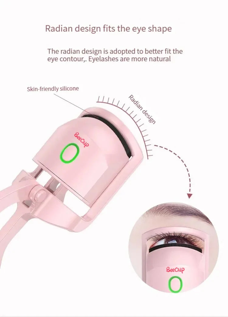 Pink Electric Eyelash Curler: Fast, Portable and Long Lasting