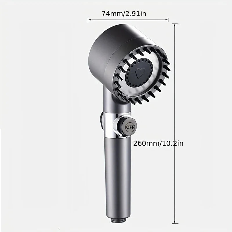 4 in 1 Shower Head: Massage, High Pressure and Ecological Filter