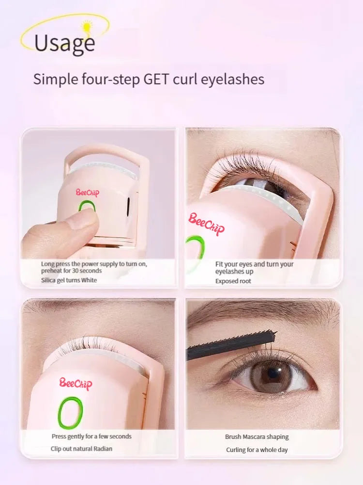 Pink Electric Eyelash Curler: Fast, Portable and Long Lasting