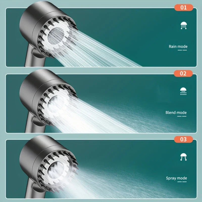 4 in 1 Shower Head: Massage, High Pressure and Ecological Filter