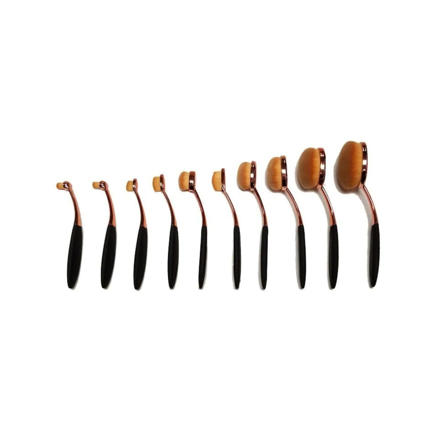 Synthetic Oval Makeup Brush Set - 10 Piece