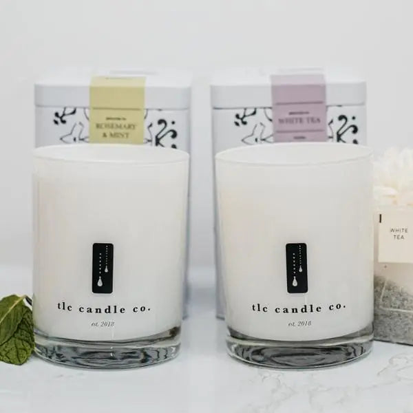 "Spa Day" Rosemary and Mint and White Tea Luxury 2-Wick Soy Candle Gift Sets