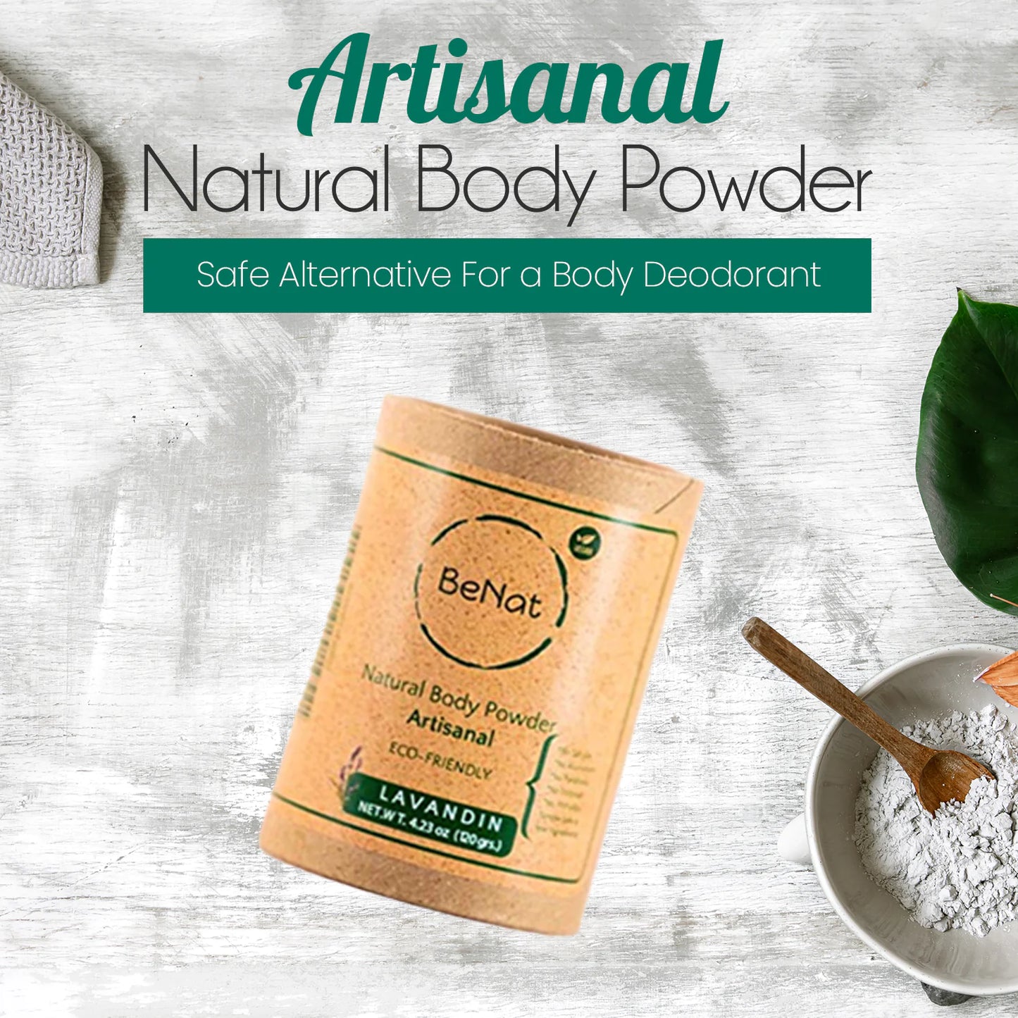 Natural and Ecological Deodorant Body Powder