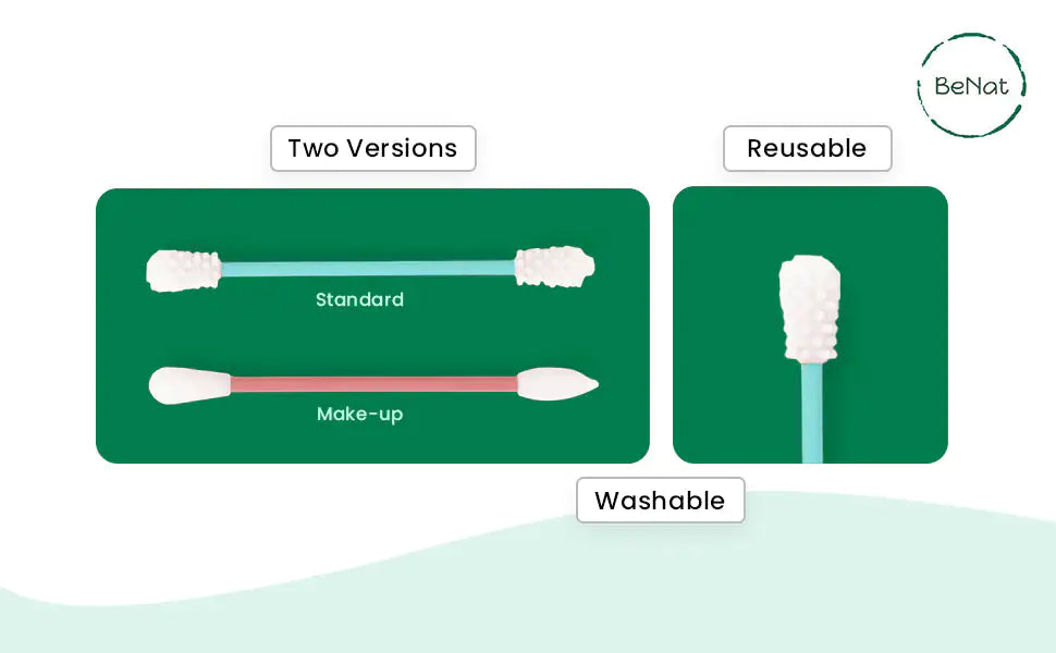 Reusable Silicone Cotton Swab -2 Pack 